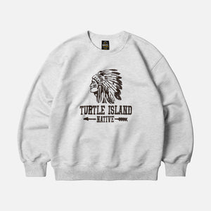 Frizmworks - TURTLE ISLAND SWEATSHIRT - WHITE MELANGE -  - Main Front View