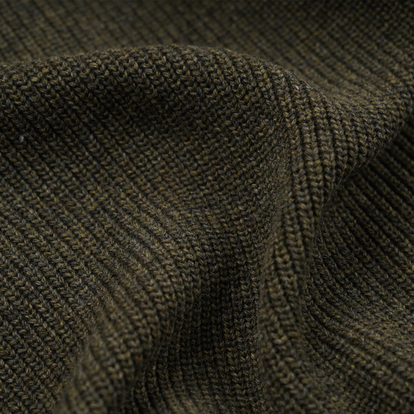 ULTRA HEAVYWEIGHT COLLAR CARDIGAN - FOREST GREEN