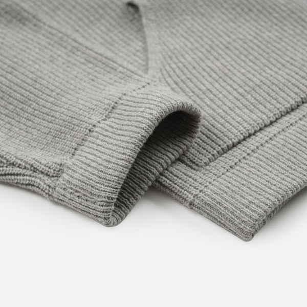 ULTRA HEAVYWEIGHT COLLAR CARDIGAN - LIGHT GREY