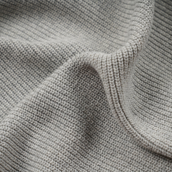 ULTRA HEAVYWEIGHT COLLAR CARDIGAN - LIGHT GREY