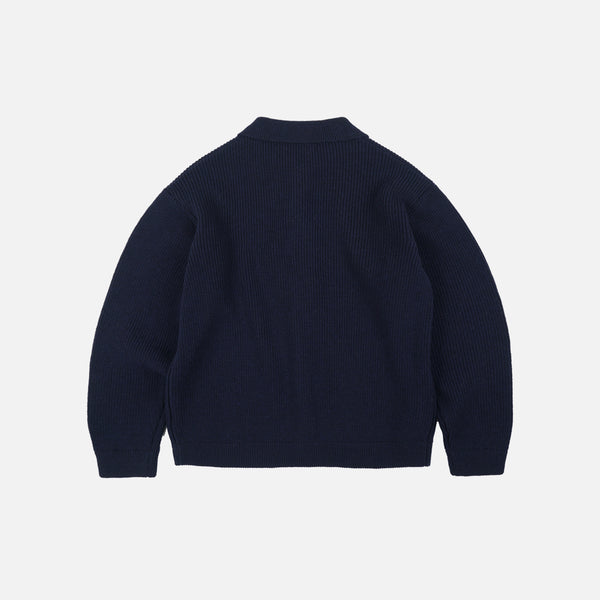 ULTRA HEAVYWEIGHT COLLAR CARDIGAN - NAVY
