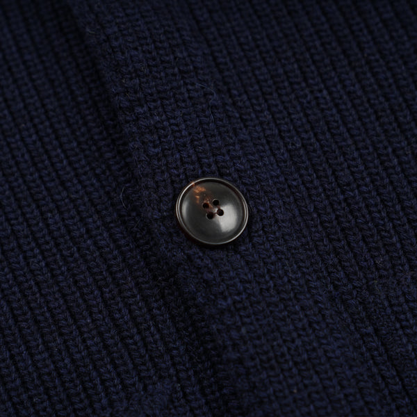 ULTRA HEAVYWEIGHT COLLAR CARDIGAN - NAVY