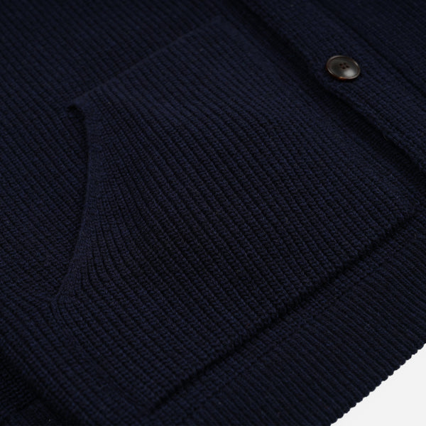 ULTRA HEAVYWEIGHT COLLAR CARDIGAN - NAVY