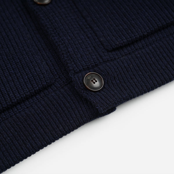 ULTRA HEAVYWEIGHT COLLAR CARDIGAN - NAVY