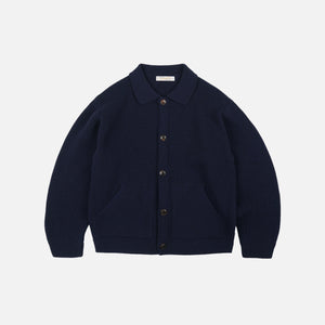 Frizmworks - ULTRA HEAVYWEIGHT COLLAR CARDIGAN - NAVY -  - Main Front View