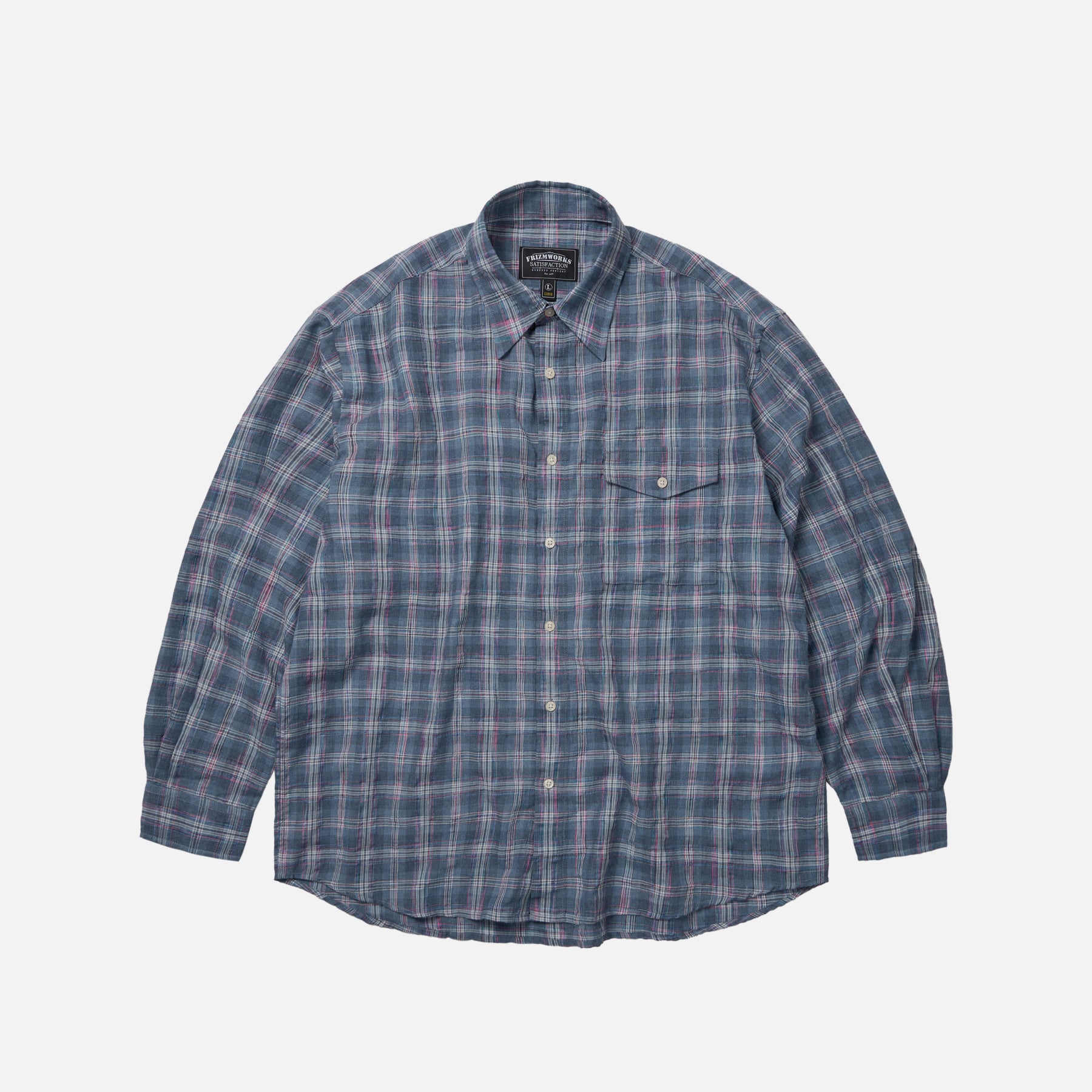 Frizmworks UNEVEN CHECKED SHIRT - BLUE - The Great Divide