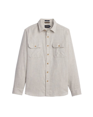 Pendleton - Pendleton Burnside Flannel Shirt - Ecru Donegal Heather -  - Main Front View
