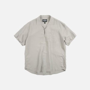 Frizmworks - VENTI LINEN MIX POPOVER SHIRT - GREY -  - Main Front View