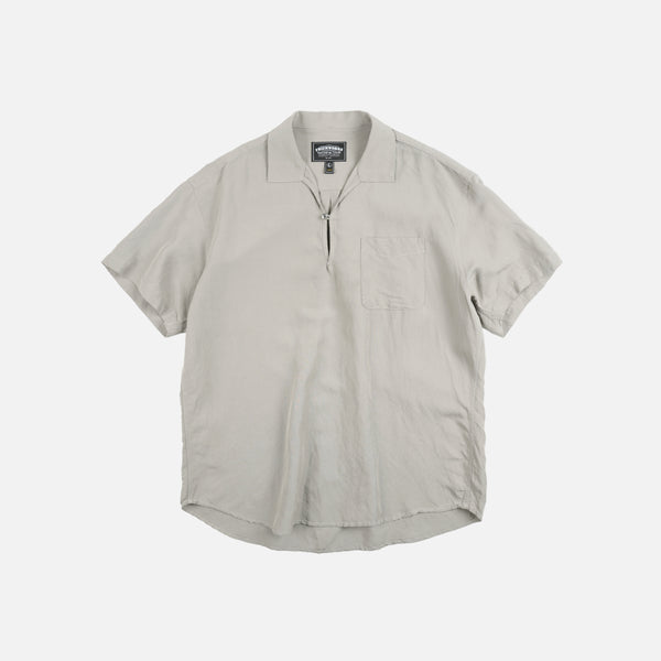 VENTI LINEN MIX POPOVER SHIRT - GREY