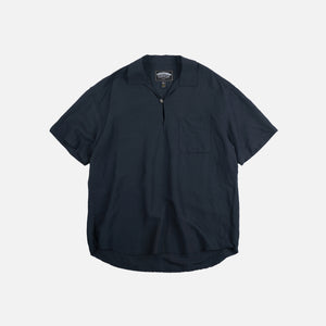 Frizmworks - VENTI LINEN MIX POPOVER SHIRT - NAVY -  - Main Front View