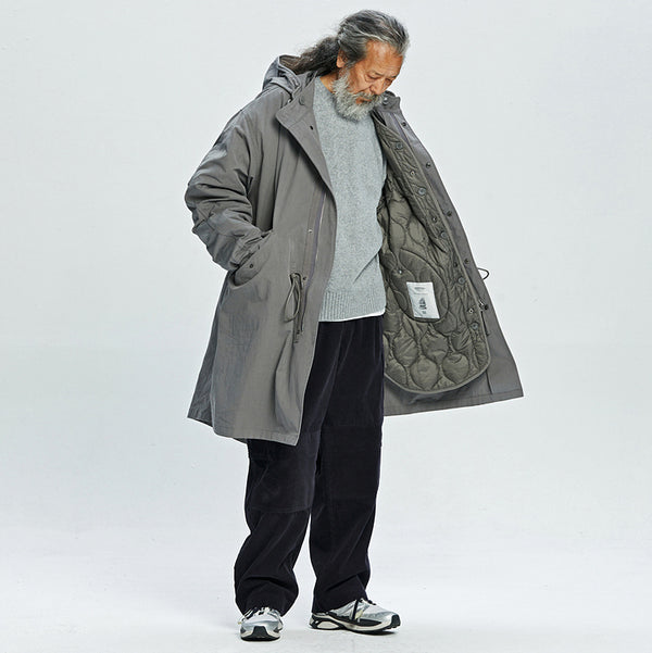 VINCENT M65 FISHTAIL COTTON 2 IN 1  PARKA AND LINER JACKET - GREY