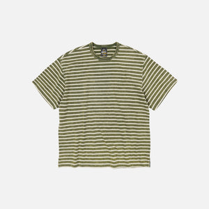 Frizmworks - VINTAGE FADED STRIPE HALF T-SHIRT - DARK GREEN -  - Main Front View