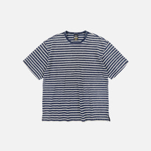 Frizmworks - VINTAGE FADED STRIPE HALF T-SHIRT - INDIGO -  - Main Front View