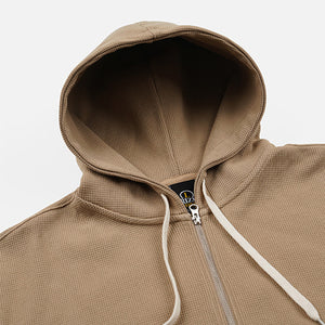 Frizmworks - WAFFLE ZIP UP HOODIE - BEIGE -  - Alternative View 1