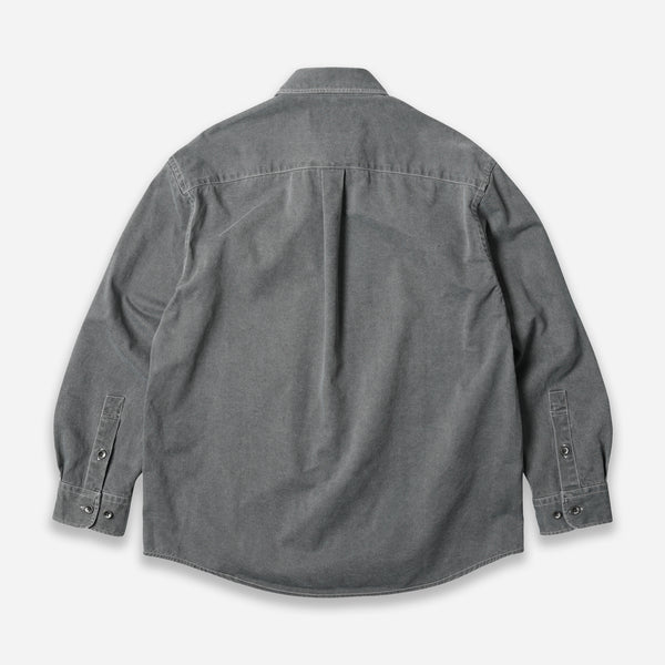 WASHED CARPENTER POCKET WORK SHIRT - CHARCOAL