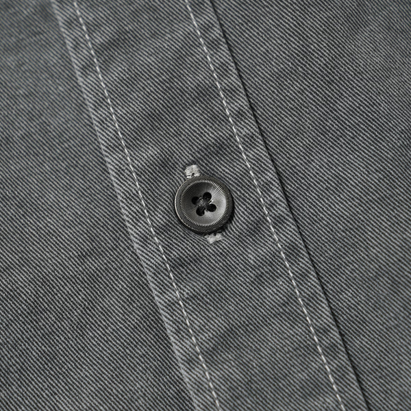 WASHED CARPENTER POCKET WORK SHIRT - CHARCOAL