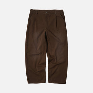 Frizmworks - WASHED ONE TUCK CHINO PANTS - BROWN -  - Main Front View