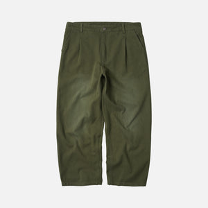 Frizmworks - WASHED ONE TUCK CHINO PANTS - OLIVE -  - Main Front View