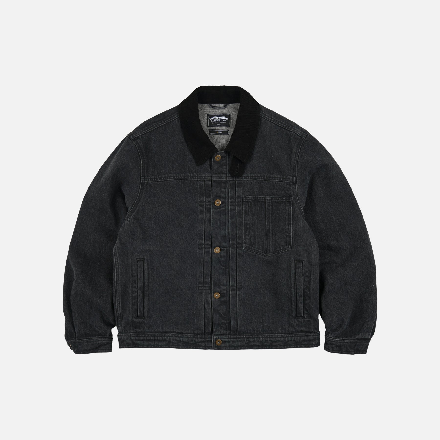 Frizmworks WASHED DENIM TRUCKER JACKET - BLACK - The Great Divide