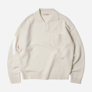 Frizmworks - WOOL COLLAR KNIT PULLOVER - IVORY -  - Main Front View