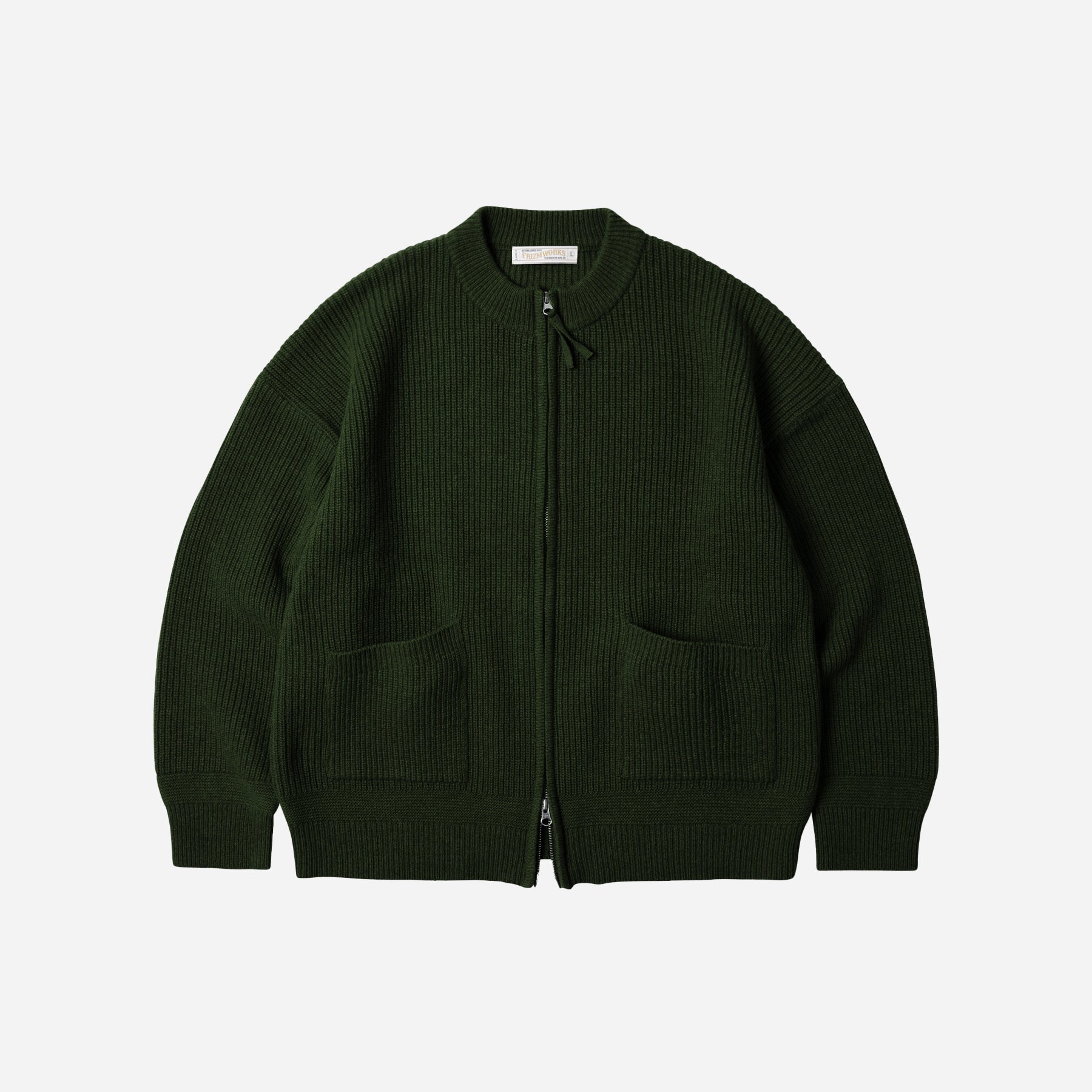 Frizmworks WOOL DECK ZIP UP CARDIGAN - FOREST GREEN - The Great Divide