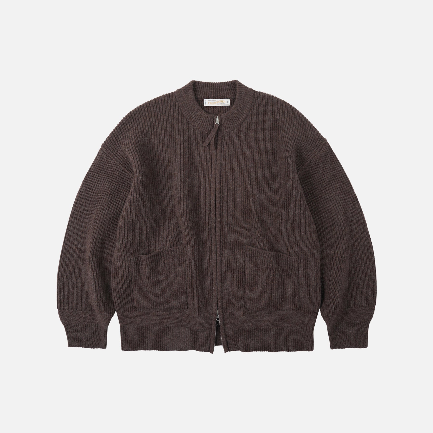 Frizmworks WOOL DECK ZIP UP CARDIGAN - CHOCO BROWN - The Great Divide