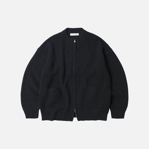 Frizmworks - WOOL DECK ZIP UP CARDIGAN - NAVY -  - Main Front View