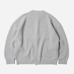 WOOL DECK ZIP UP TRACK TOP - LIGHT GREY- THE GREAT DIVIDE