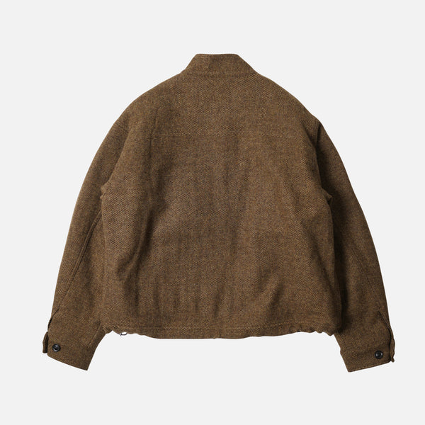 WOOL HARRINGTON JACKET - BROWN