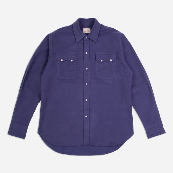 MOLESKIN PEARLSNAP SHIRT - FADED NAVY