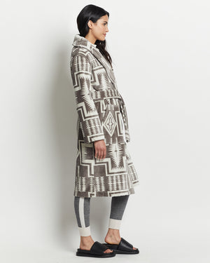 Pendleton - Women's Cotton Terry Velour Robe - Harding Grey - Pendleton Women's Cotton Terry Velour Robe - Harding Grey - Alternative View 1