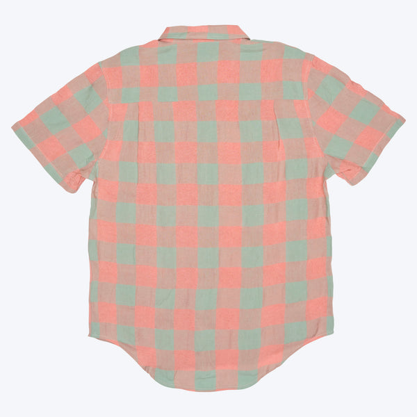 Milton S/S Linen Shirt - Pink / Aqua