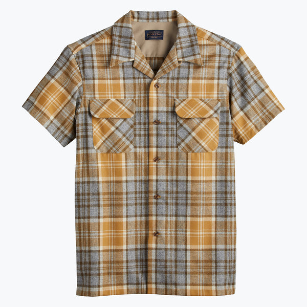 Board Shirt/Short Sleeve Shirt - Grey Mix/Gold Plaid