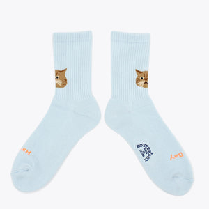 Rostersox - Cat Socks - Blue -  - Main Front View