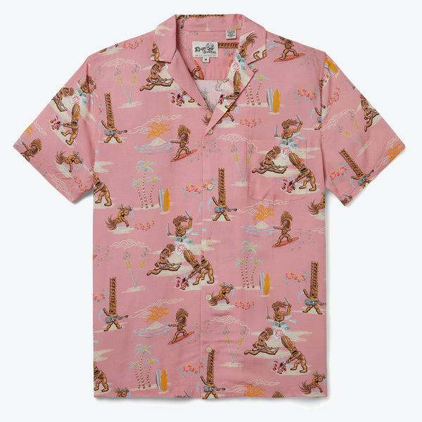 Tiki Dudes Camp Shirt - Pink