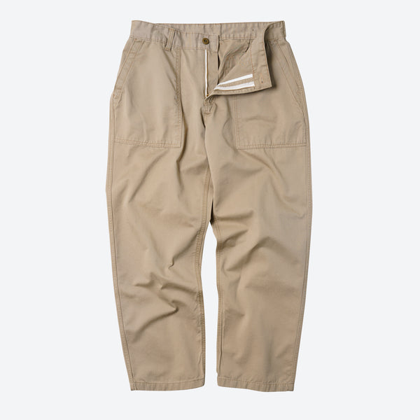 CHINO WIDE FATIGUE PANTS - BEIGE