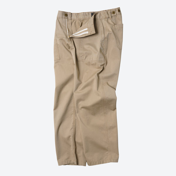 CHINO WIDE FATIGUE PANTS - BEIGE