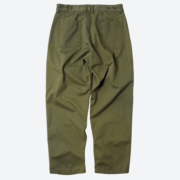 CHINO WIDE FATIGUE PANTS - OLIVE