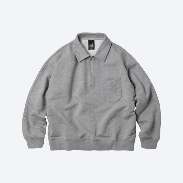 Collar Half Zip Sweatshirt - Grey