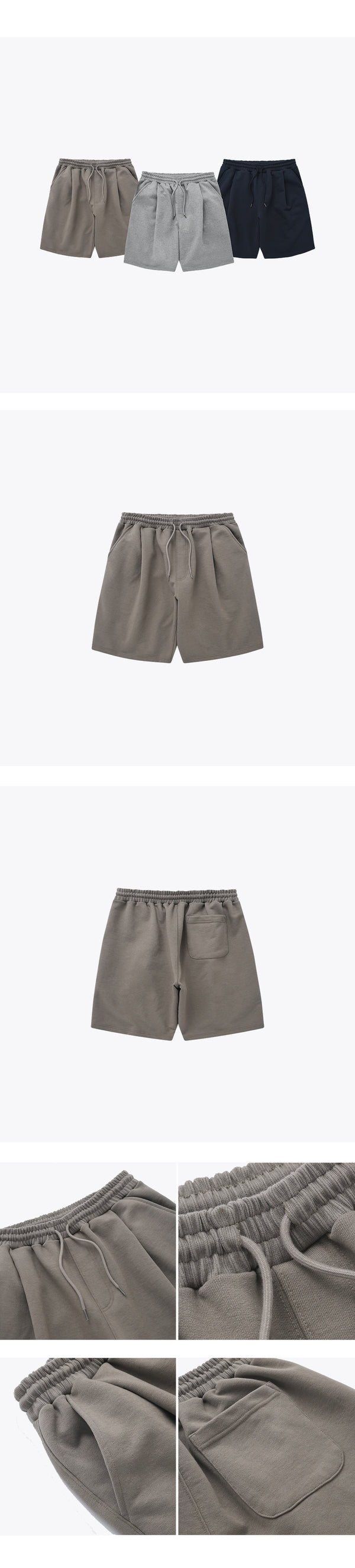 One Tuck Sweat Shorts - Boston Khaki