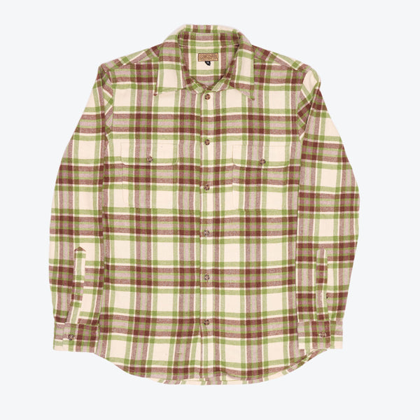 Milton Flannel Shirt - Cream / Green