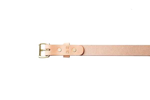Skinny Standard Belt - Natural / Brass